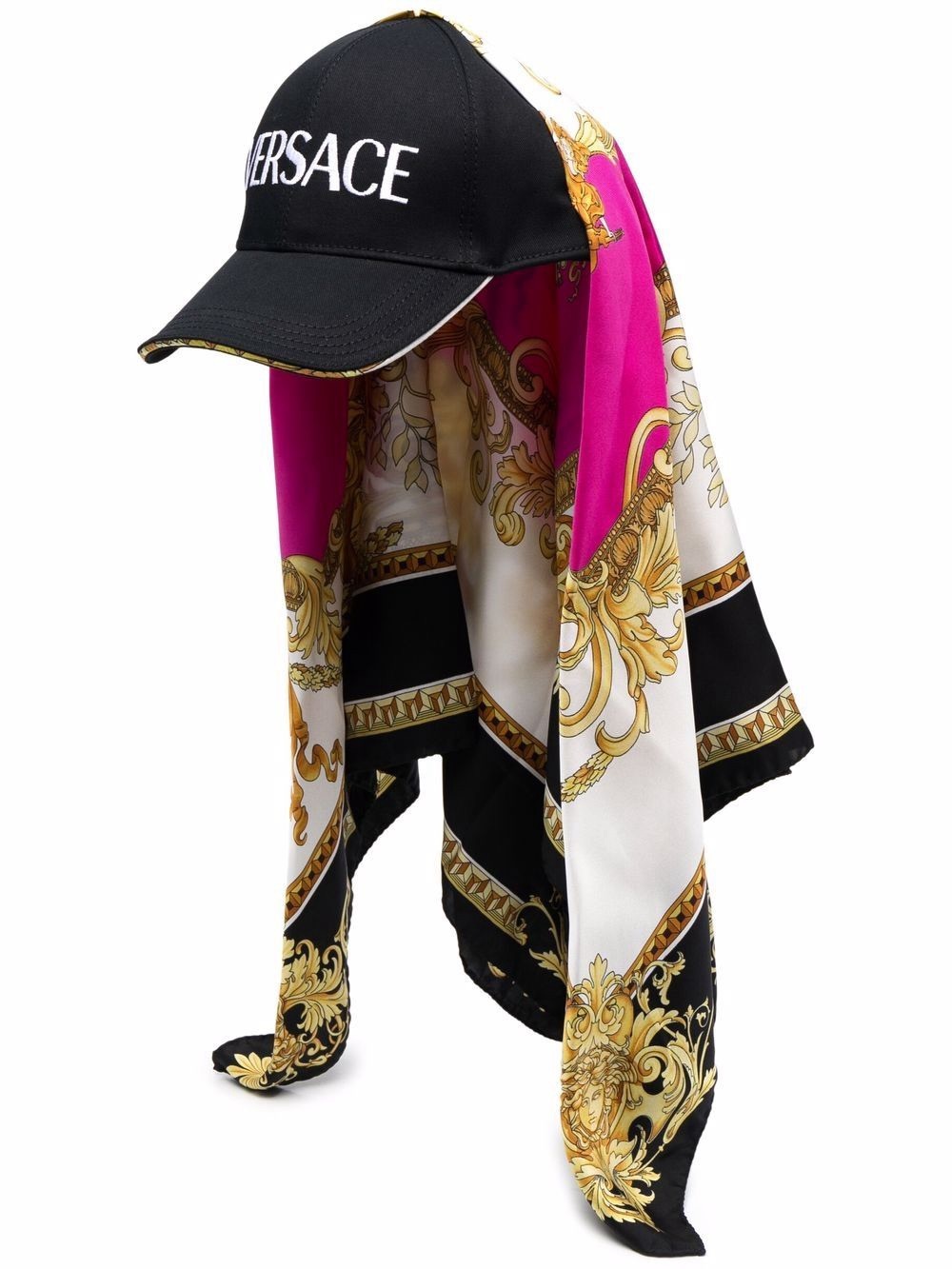 Authentic Versace Medusa Renaissance-Print Foulard Cap
